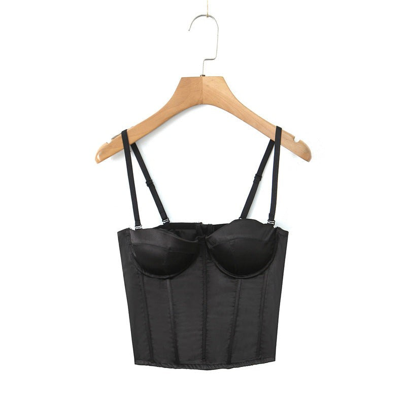 Veyra Structured Corset Top-Black