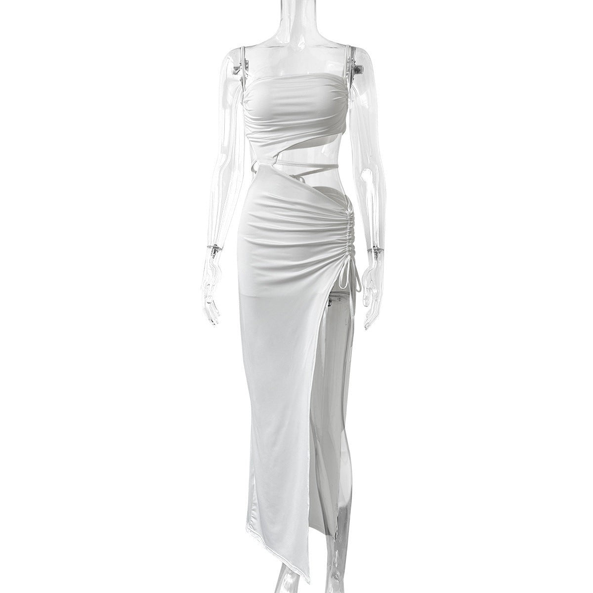 Marivelle Lace-Up Cutout Maxi Dress