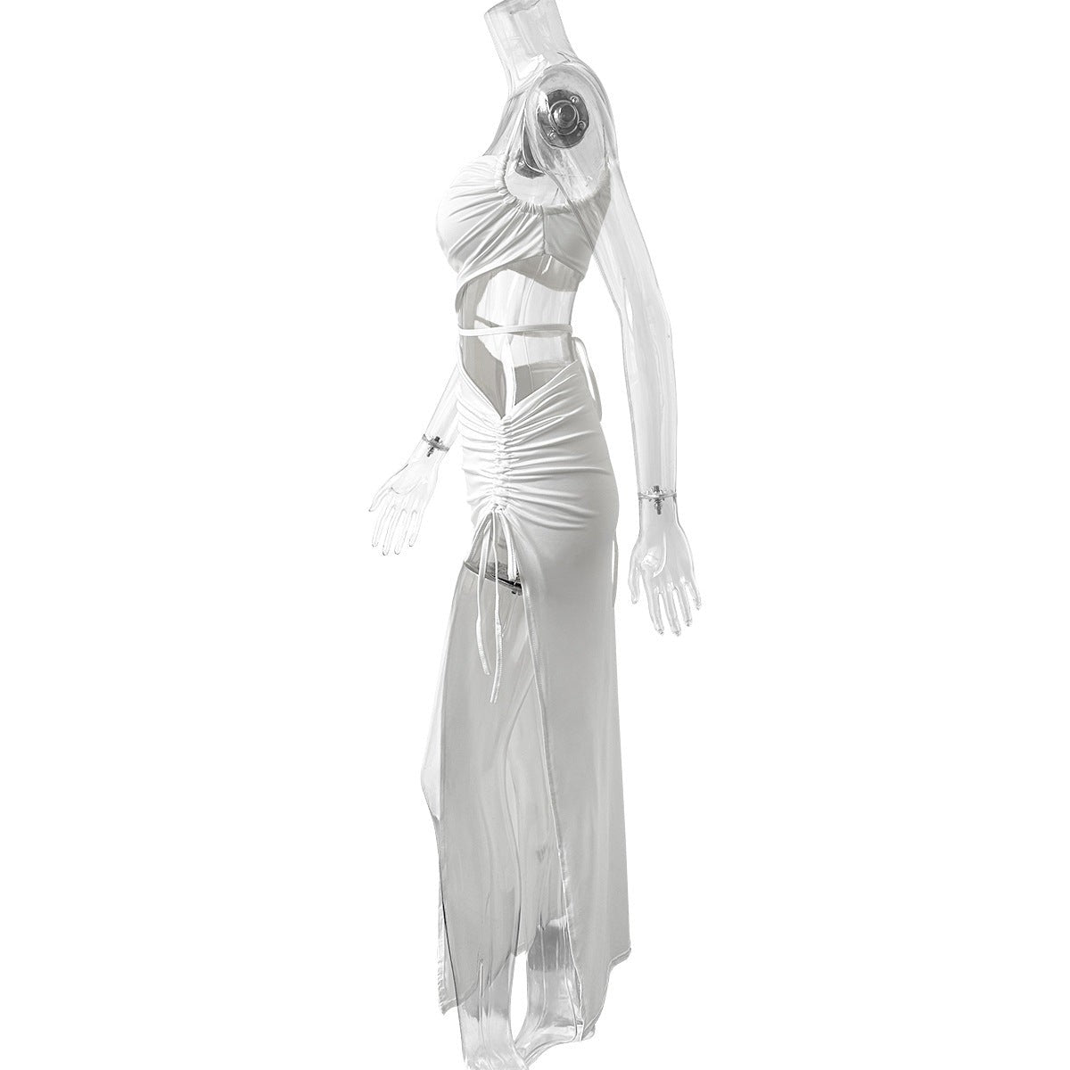 Marivelle Lace-Up Cutout Maxi Dress