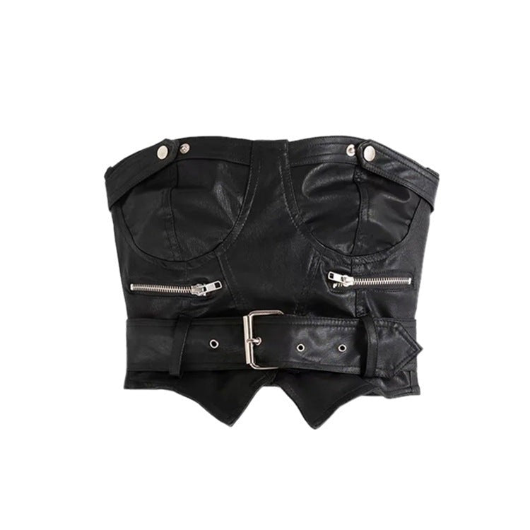 Velisse Corset Zip Bustier-Black