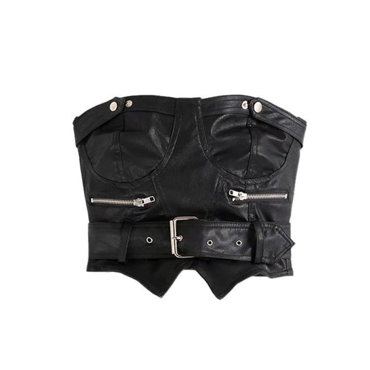 Velisse Corset Zip Bustier-Black