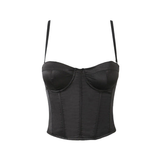 Veyra Structured Corset Top-Black