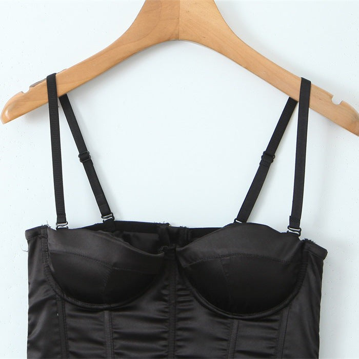 Veyra Structured Corset Top-Black