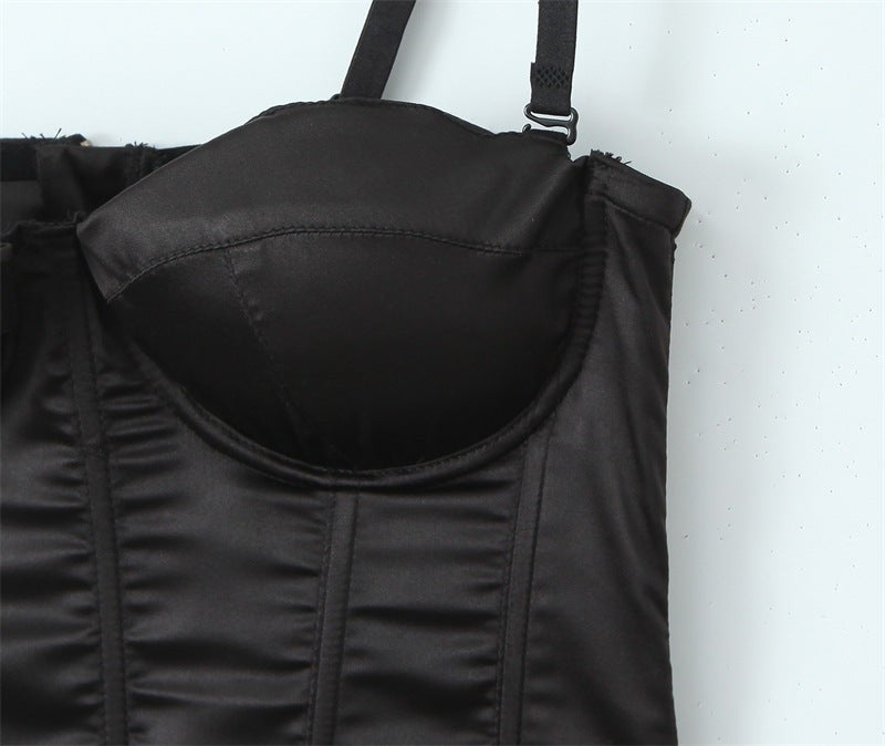 Veyra Structured Corset Top-Black