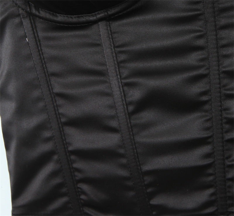Veyra Structured Corset Top-Black